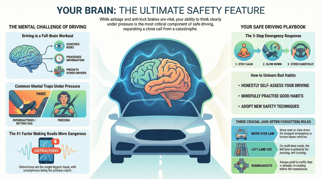 Master the mental side of driving: quick decisions, focus, and stress management for safety