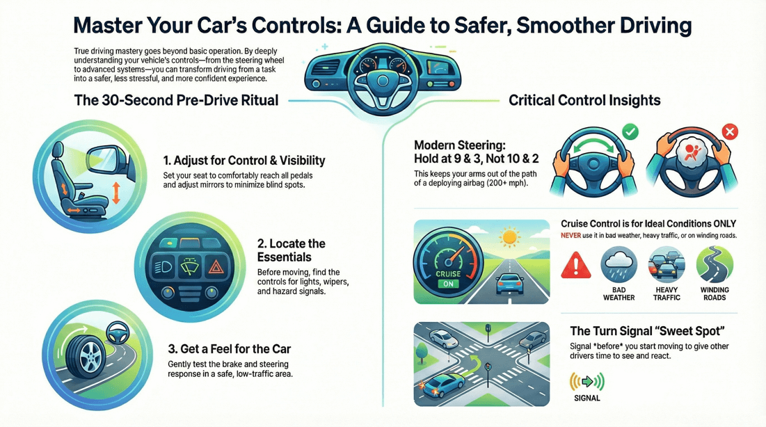 Mastering vehicle controls for safer driving and reduced stress