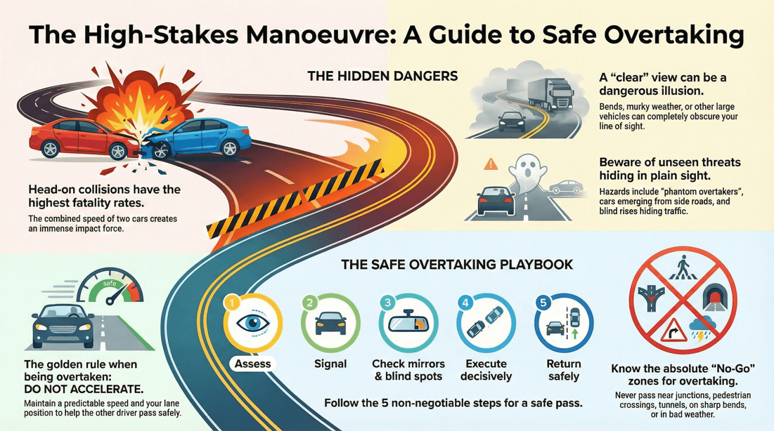 Master safe overtaking: sharp judgment, awareness, and avoiding deadly crashes