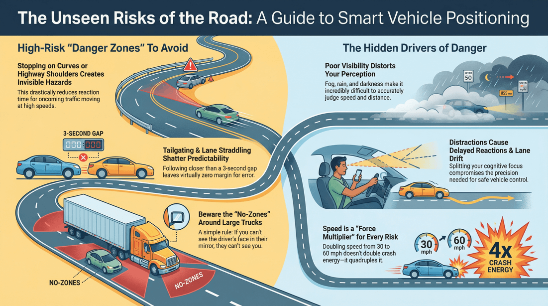 Defensive driving guide: Avoid dangerous vehicle positioning and collision risks