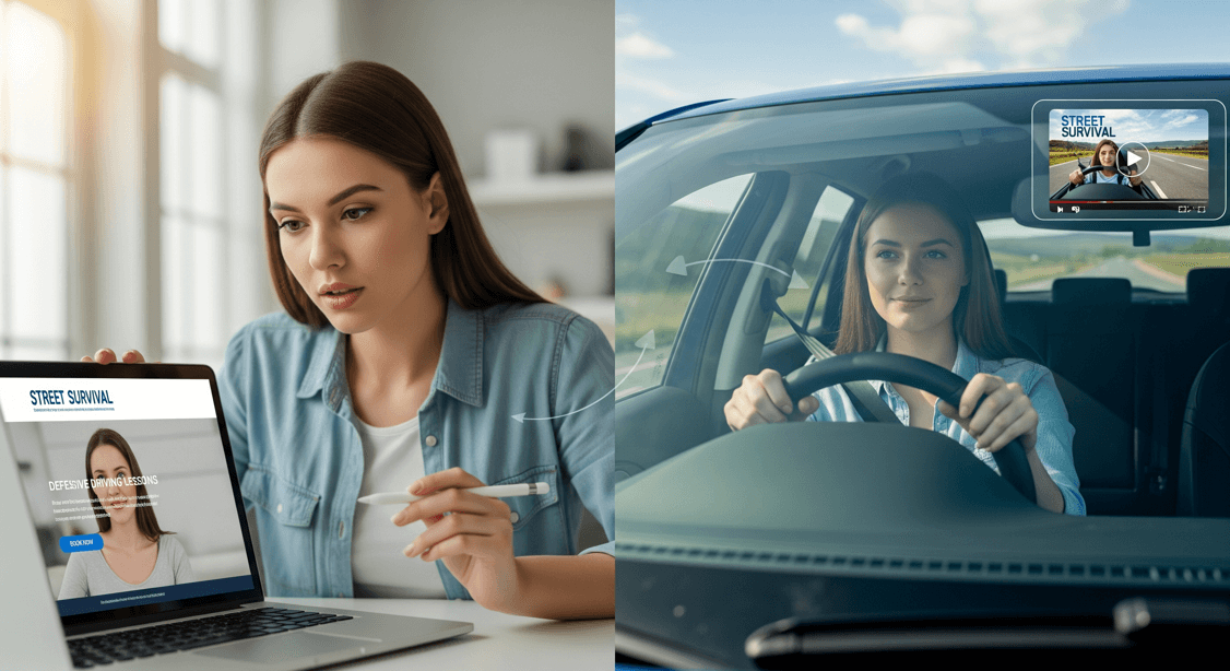Professional online defensive driving lessons and videos covering real-life road scenarios to help drivers become smarter and more aware behind the wheel.