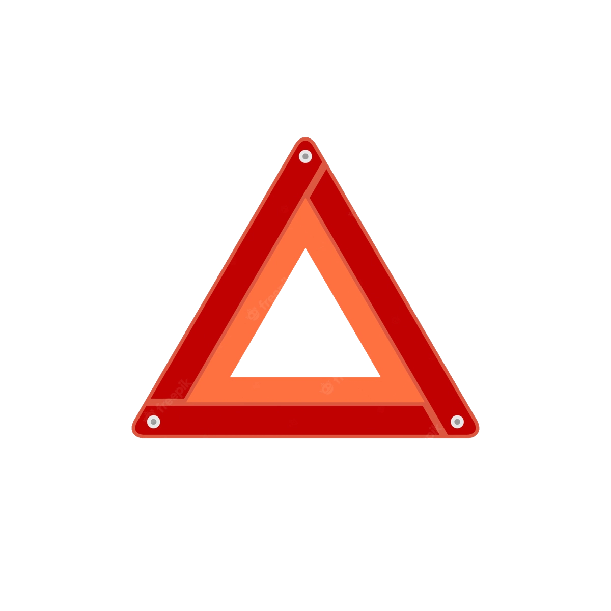 Reflective red warning triangle for roadside emergency safety use