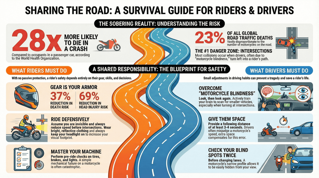 Intersection accidents: how driver blindness and left turns endanger motorcyclists