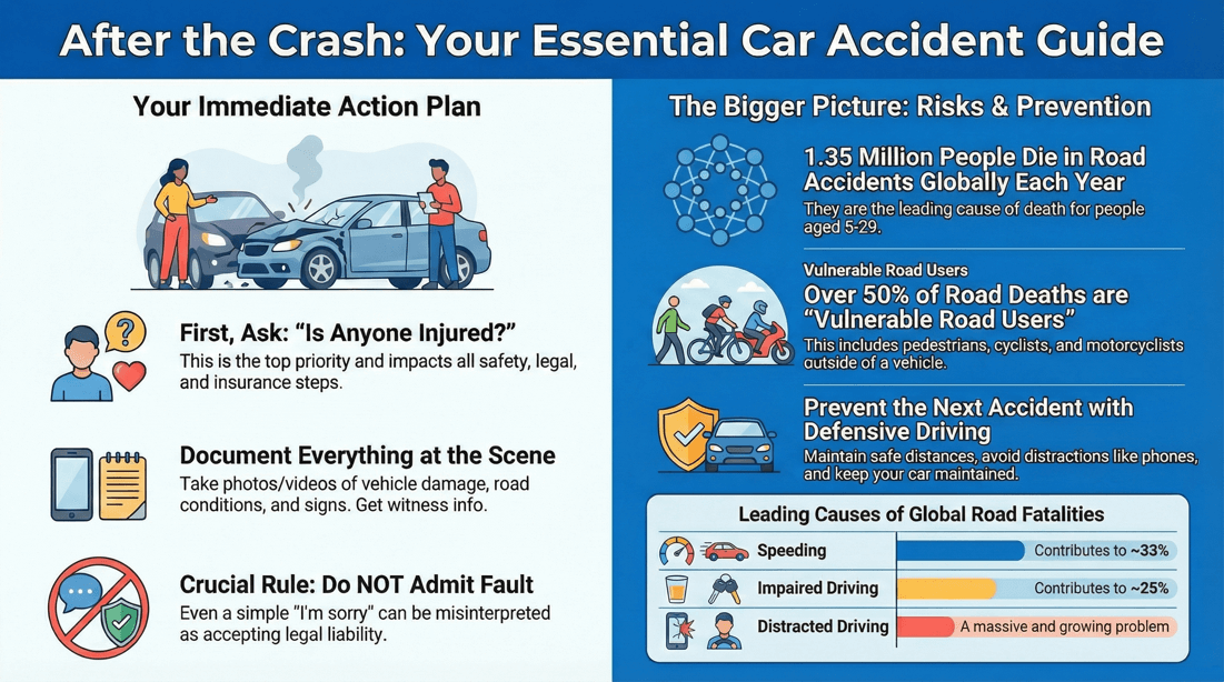 Essential steps after a car accident: handling claims, legalities, recovery, and prevention tips