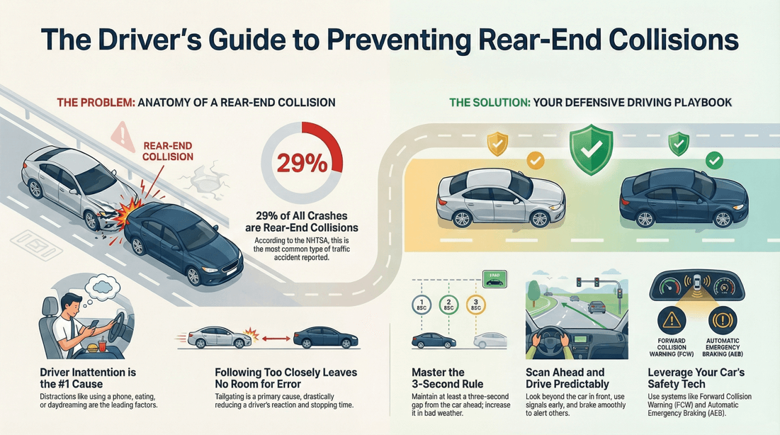 How to prevent rear-end collisions causes tips and safe driving techniques