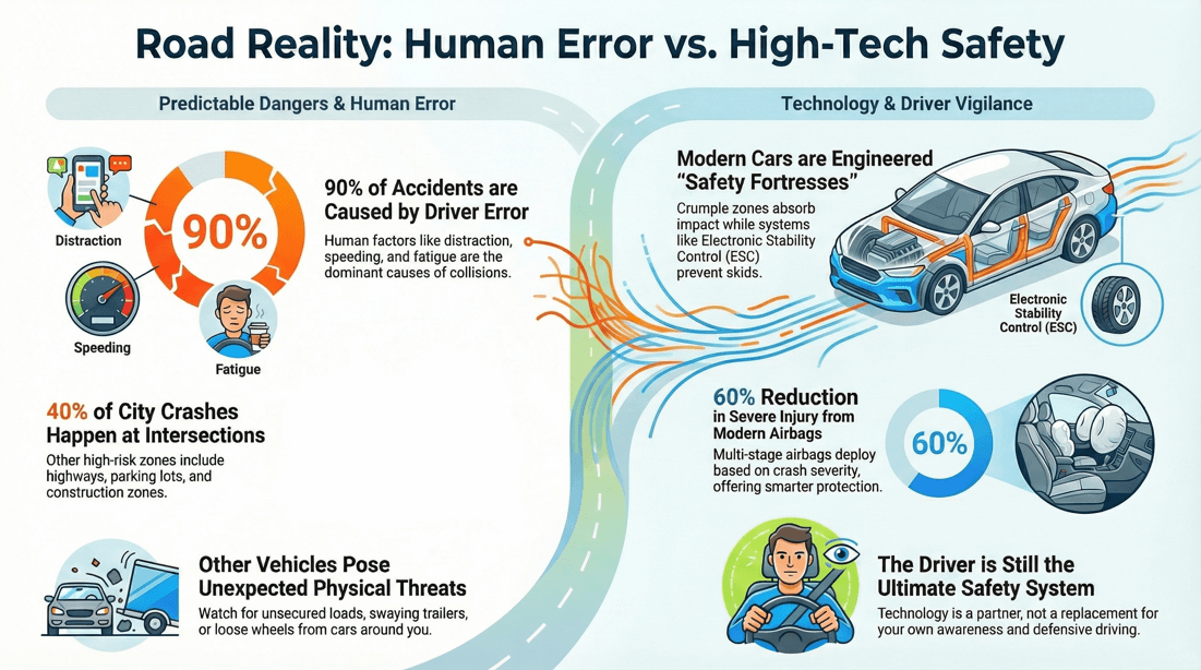 Driver error is the dominant cause of collisions learn proactive vigilance and defense