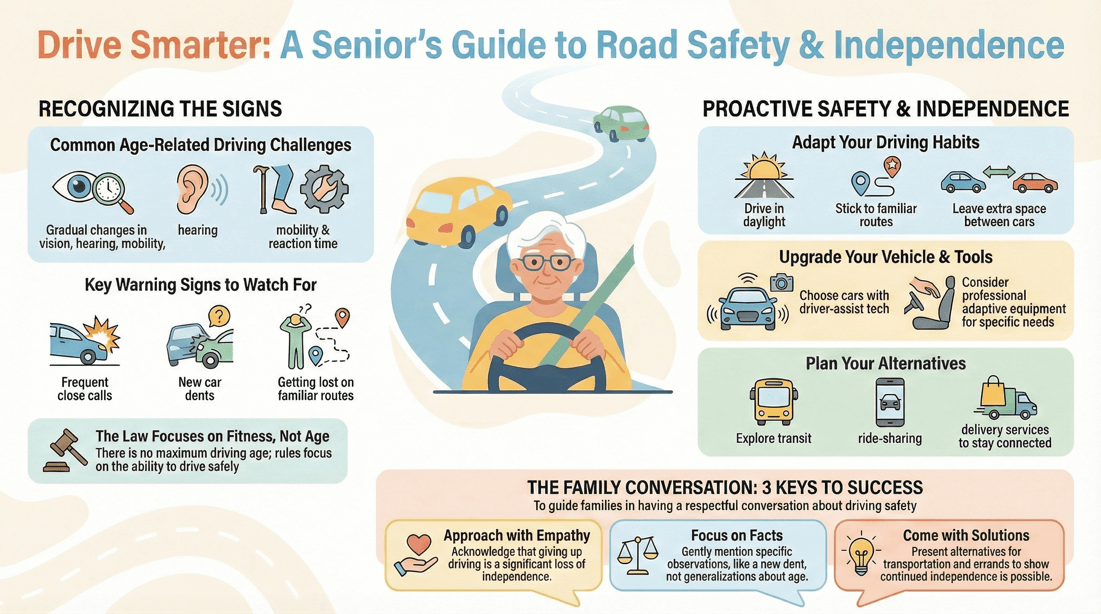 Senior driving safety tips and solutions for maintaining independence