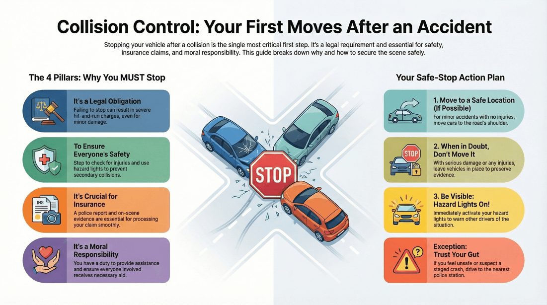 What to do and why you must stop after a car accident