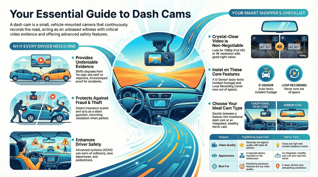 Dash cam guide for accident evidence legal protection and safe driving