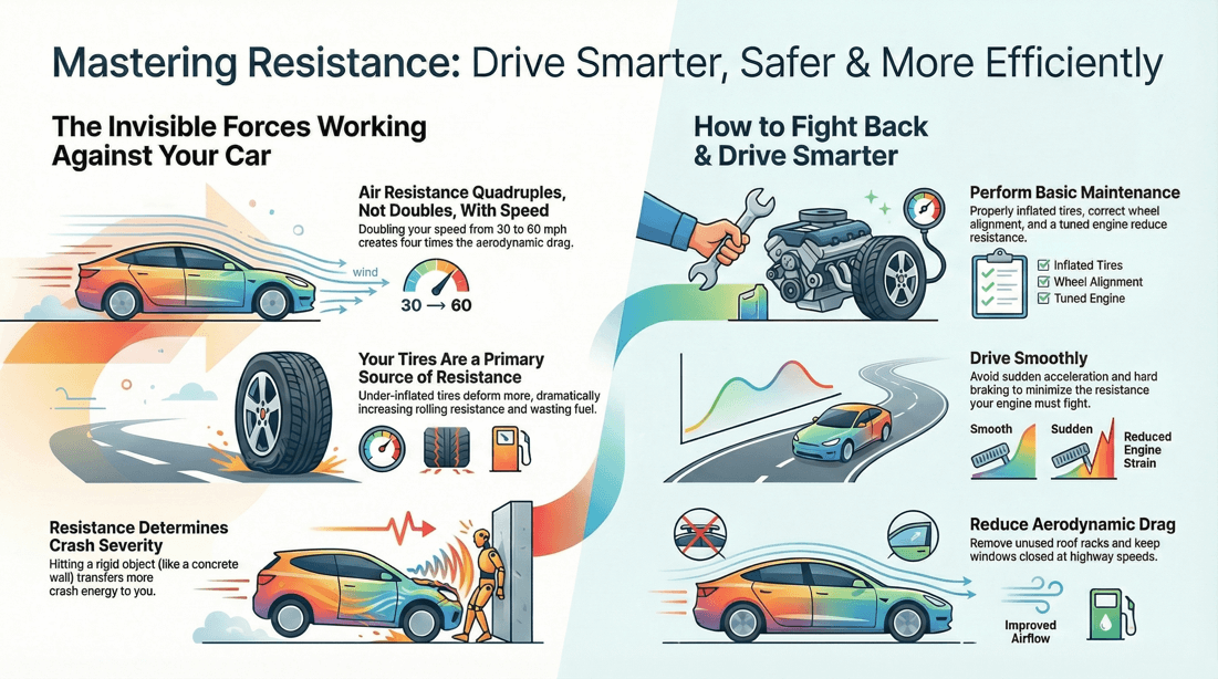 Understanding driving resistance to improve fuel efficiency and safety