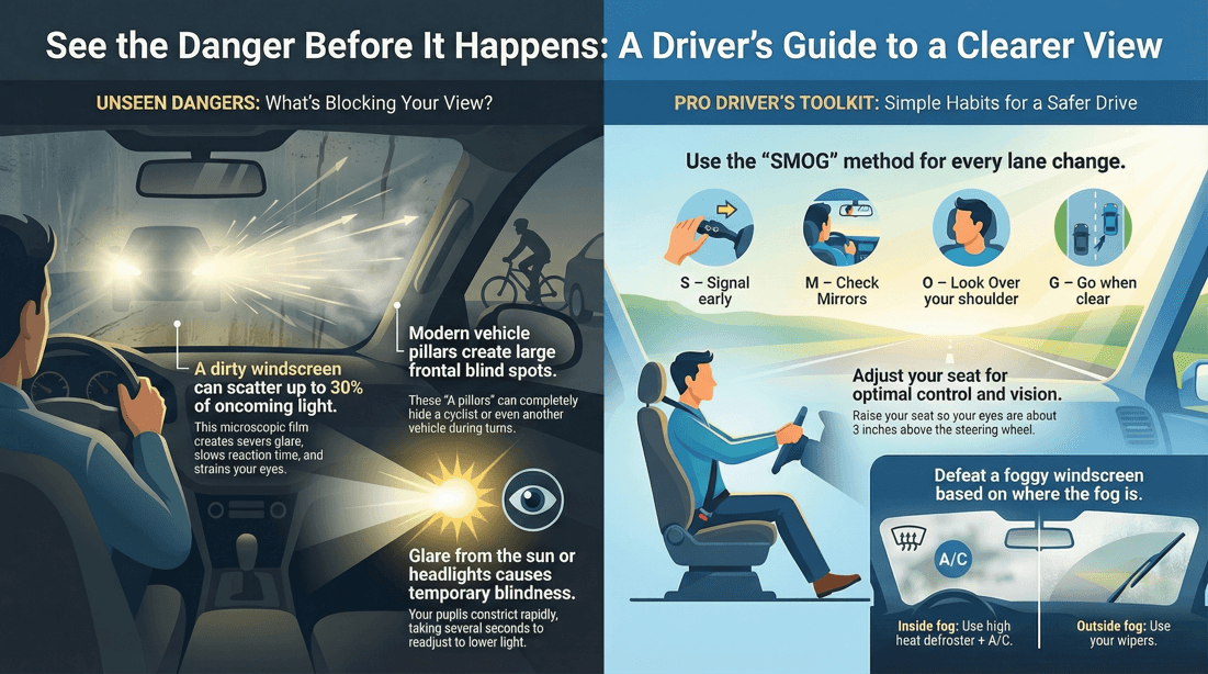 Active scanning for safe driving and avoiding hidden road dangers